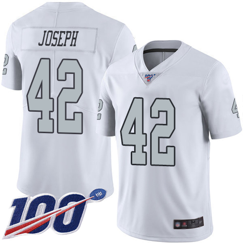 Men Oakland Raiders Limited White Karl Joseph Jersey NFL Football #42 100th Season Rush Vapor Jersey->oakland raiders->NFL Jersey